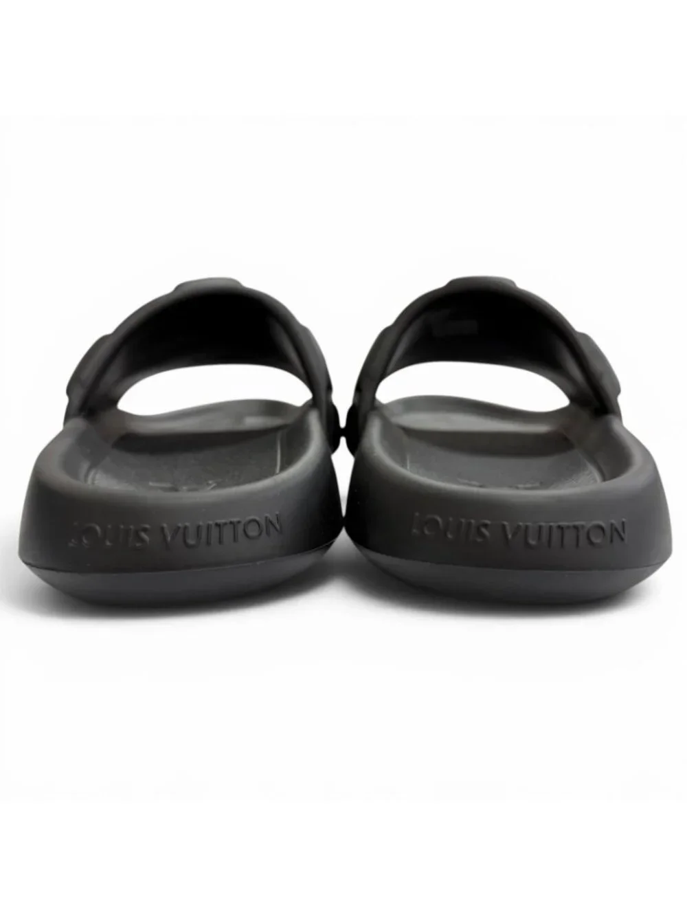 Louis Vuitton LV Waterfront Line Rubber Damier Slide Sandals Black 8